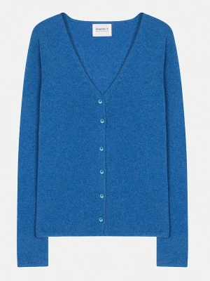 Perfect Cashmere Kaszmirowy kardigan "Paige" w kolorze niebieskim rozmiar: M