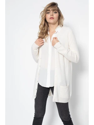 Perfect Cashmere Kaszmirowy kardigan "Pearl" w kolorze kremowym rozmiar: L