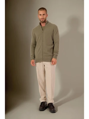 Perfect Cashmere Kaszmirowy kardigan w kolorze khaki rozmiar: M