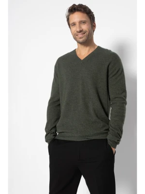 Perfect Cashmere Kaszmirowy sweter "Alexander" w kolorze ciemnozielonym rozmiar: XXL