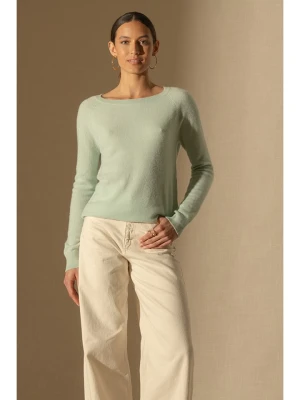 Perfect Cashmere Kaszmirowy sweter "Leslie" w kolorze zielonym rozmiar: L