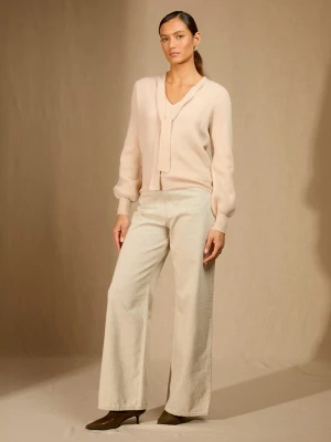 Perfect Cashmere Kaszmirowy sweter "Noty" w kolorze kremowym rozmiar: M
