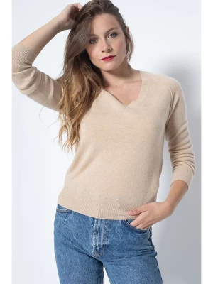 Perfect Cashmere Kaszmirowy sweter "Penelope" w kolorze beżowym rozmiar: M