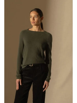 Perfect Cashmere Kaszmirowy sweter "Whitney" w kolorze ciemnozielonym rozmiar: S