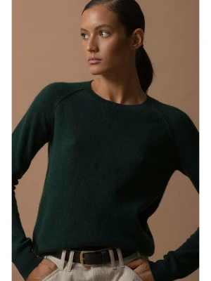 Zdjęcie produktu Perfect Cashmere Kaszmirowy sweter "Wilma" w kolorze ciemnozielonym rozmiar: M