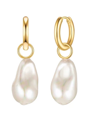 Perldesse Pozłacane kolczyki-kreole z perłami rozmiar: onesize