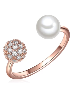 Perldesse Pozłacany pierścionek z perłą i cyrkoniami rozmiar: 56