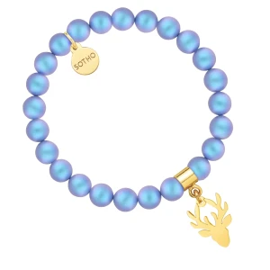 Perłowa bransoletka z pereł SWAROVSKI® CRYSTAL ze złoty jeleniem SOTHO