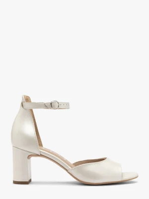 Perłowe sandały damskie na klocku Ryłko