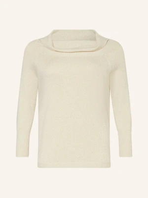 Persona Marina Rinaldi Sweter Z Odkrytymi Ramionami Bird Z Błyszczącą Przędzą weiss