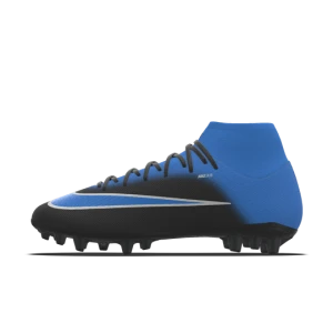 Personalizowane korki piłkarskie z wysoką cholewką na sztuczną nawierzchnię Nike Mercurial Superfly 11 Academy By You - Niebieski