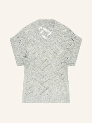 Peserico Bezrękawnik Z Dodatkiem Alpaki I Błyszczącej Przędzy grau