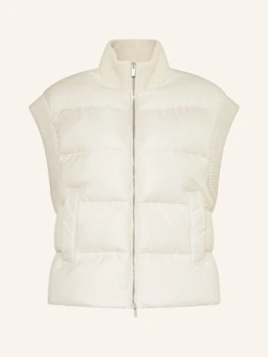 Peserico Kamizelka Puchowa Z Mieszanki Materiałów Z Błyszczącą Przędzą beige