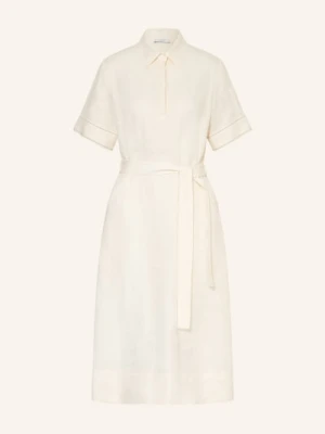 Peserico Lniana Sukienka Z Kamieniami Ozdobnymi weiss