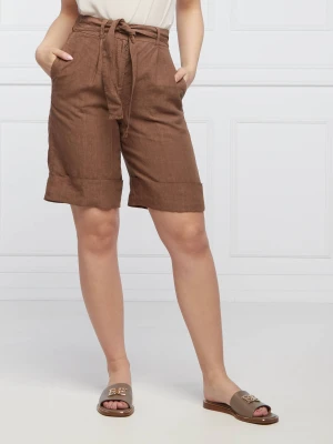 Peserico Lniane bermudy | Regular Fit brązowy