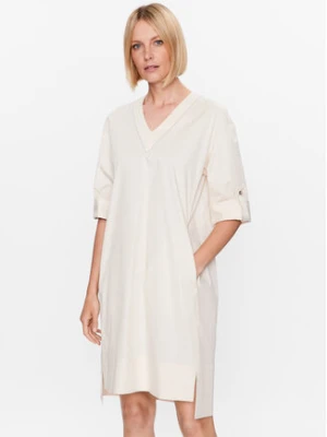 Peserico Sukienka codzienna S02878 Écru Relaxed Fit