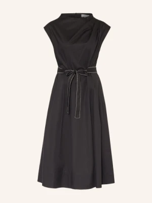 Peserico Sukienka Z Kamieniami Ozdobnymi schwarz