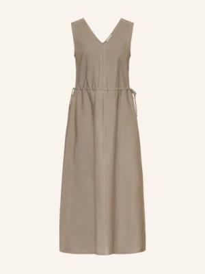 Peserico Sukienka Z Lnu beige