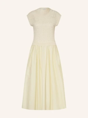 Peserico Sukienka Z Mieszanki Materiałów Z Cekinami gelb