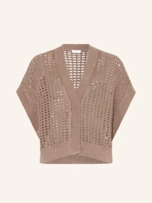 Peserico Sweter Z Cekinami beige