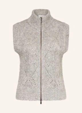 Peserico Sweter Z Cekinami grau