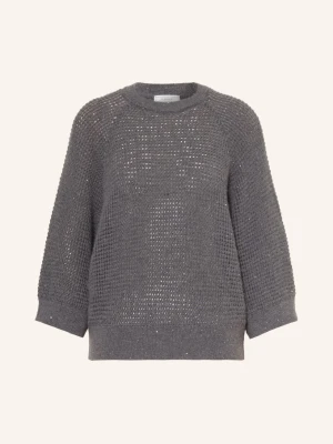 Peserico Sweter Z Cekinami grau CZIEMNOSZARY