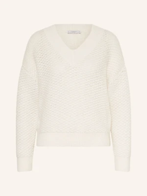 Peserico Sweter Z Dodatkiem Alpaki I Błyszczącej Przędzy weiss