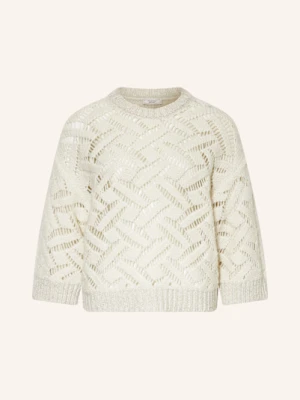 Peserico Sweter Z Dodatkiem Alpaki I Rękawami 3/4 weiss