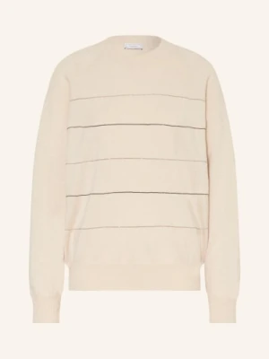 Peserico Sweter Z Jedwabiem I Kamieniami Ozdobnymi beige