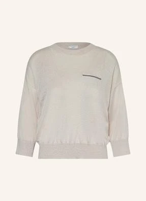Peserico Sweter Z Kaszmiru Z Cekinami beige