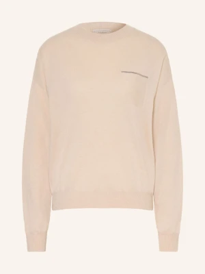 Peserico Sweter Z Kaszmiru Z Kamieniami Ozdobnymi beige