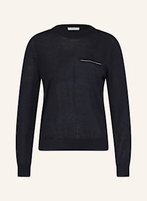 Peserico Sweter Z Kaszmiru Z Ozdobnymi Kamykami blau