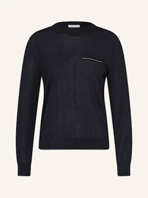 Peserico Sweter Z Kaszmiru Z Ozdobnymi Kamykami blau