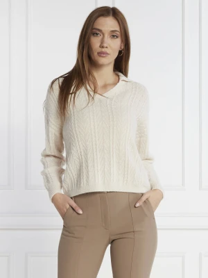 Peserico Wełniany sweter | Regular Fit beżowy
