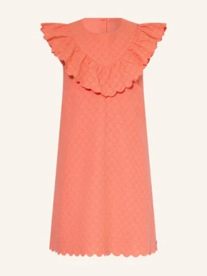 Petit Bateau Sukienka Z Falbanami orange