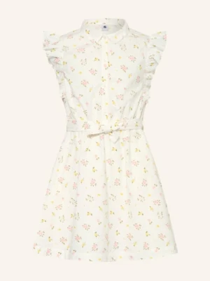 Petit Bateau Sukienka Z Falbanami weiss