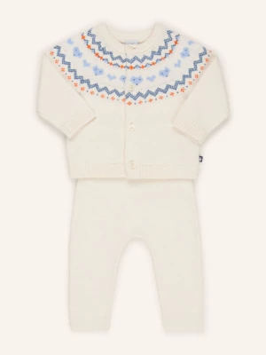 Petit Bateau Zestaw: Kardigan I Spodnie Z Dzianiny weiss