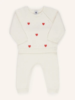 Petit Bateau Zestaw: Sweter I Spodnie Z Dzianiny weiss
