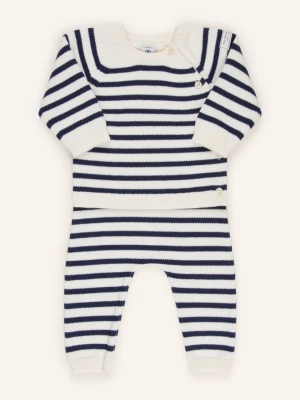 Petit Bateau Zestaw: Sweter I Spodnie Z Dzianiny weiss