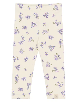 Petit Piao Legginsy "Star" w kolorze fioletowo-kremowym rozmiar: 56