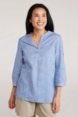Petra Drukowana Koszula Damska z 3/4 Rękawem - Blue Mountain Warehouse