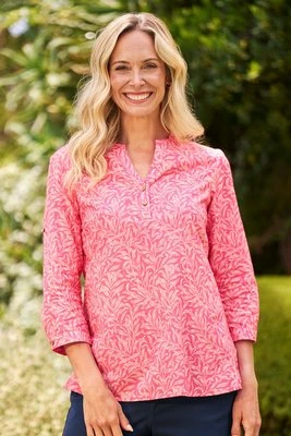 Petra Drukowana Koszula Damska z 3/4 Rękawem - Pink Mountain Warehouse
