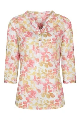 Petra Drukowana Koszula Damska z 3/4 Rękawem - Pink Mountain Warehouse