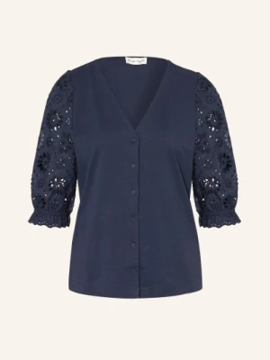Phase Eight Bluzka Eleanor Z Mieszanki Materiałów Z Koronką Ażurową blau