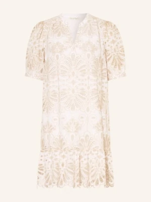 Phase Eight Sukienka Liliana Z Koronki Ażurowanej Z Falbankami beige