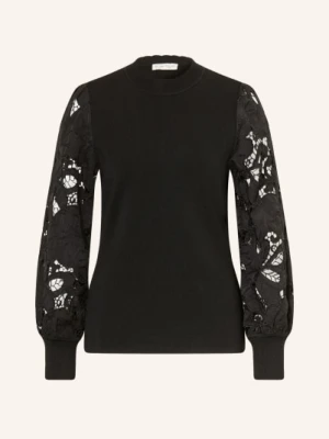 Phase Eight Sweter Harriet Z Ażurową Koronką schwarz