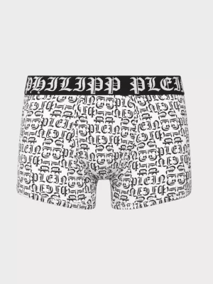 Philipp Plein Białe bokserki w czarny monogram