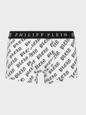 Philipp Plein Białe bokserki z logo Gothic