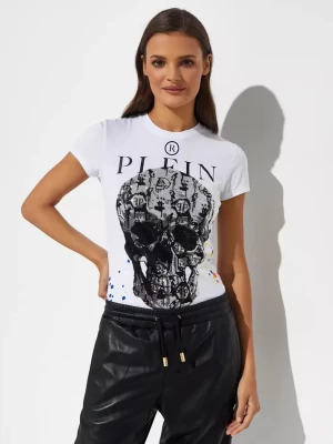 Philipp Plein Biały t-shirt Sexy Pure Skull