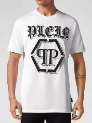 Philipp Plein Biały t-shirt z logo rozmiar